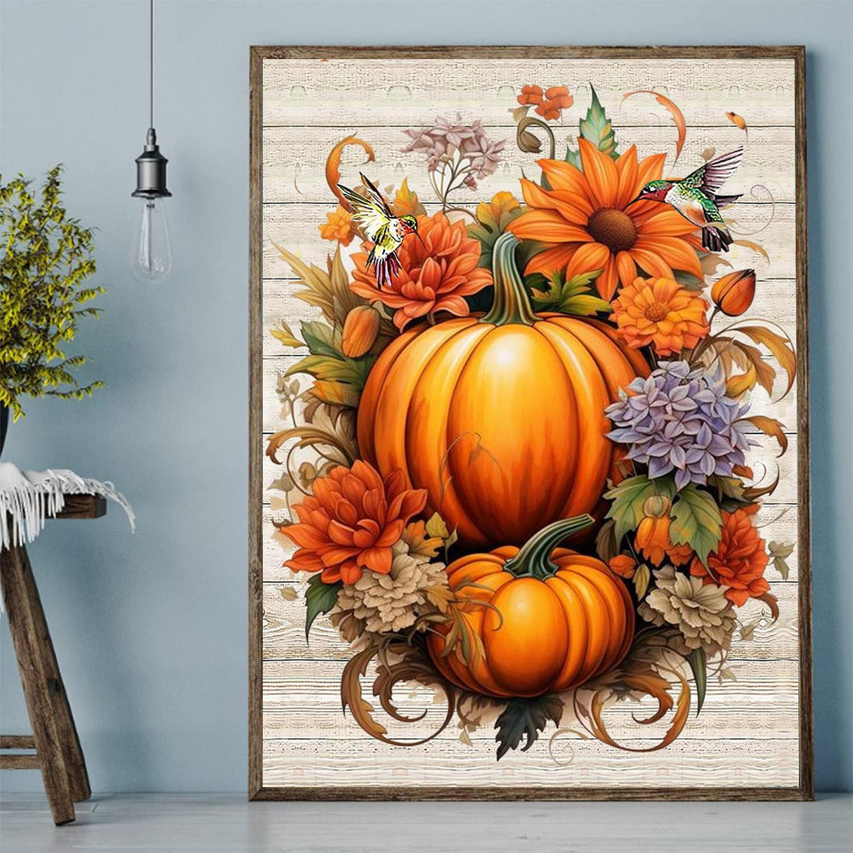 MjhRcll Fall Paint by Numbers for Adults,Pumpkin Paint by Numbers Kits for Beginner,Autumn Paint by Number on Canvas for Holiday Home Wall Decor 16X20 Inch MjhRcll