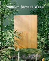 Pipishell Bamboo Stackable End Tables, Wood Living Room Nightstand, Bedside Tables for Bedroom Storage, 2PCS Pipishell