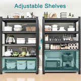 BESFUR 5-Tier Wider Garage Storage Shelves, Heavy Duty Metal Shelving Unit, Adjustable Matal Storage Shelving, 3000 lbs Capacity, for Warehouse Garage Basement, 19.7" D*47.3" W*71" H, Black BESFUR