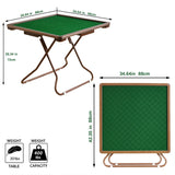 MJTABLE 4 Player Card Mahjong Table, Portable Folding Table,with 4 Cup Holders & 4 Chip Grooves Foldable Game Puzzle Table Both Indoor & Outdoor Use,for Table Games MJTABLE