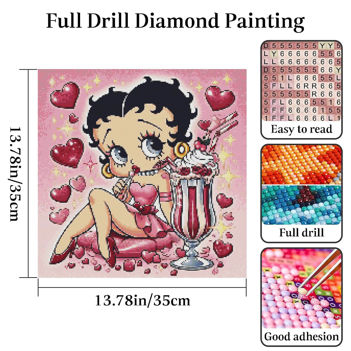 JAKI Diamond Art Painting Kits for Adults,5D DIY Cartoon Diamond Art for Adults,Full Drill Diamond Art Kits for Gift Home Wall Decor(14x14inch) JAKI