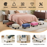 BRIAN & DANY Small Foot Stool Ottoman, Footstool with Legs, Teddy Velvet Foot Rest for Living Room, Bedroom and Office, White BRIAN & DANY