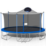 1500 LBS 16FT Outdoor Trampoline for Kids and Adults with Safety Enclosure Net (Blue) Awlstar