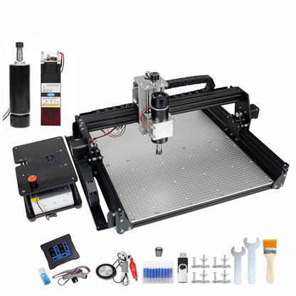 CNCTOPBAOS 2 in 1 CNC 4540 CNC Router Engraver Machine,40W Laser&500W Spindle Milling Cutting Engraving on Stainless Steel,Aluminum,Acrylic,Wood,Metal w/Touchscreen Offline Controller/Limit Switch