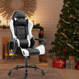 ECOTOUGE Gaming Chair, Ergonomic Computer Gamer Chair with Massage Lumbar Support & Rocking High Back, 360° Swivel Video Game Chair for Gaming or Office, Height Adjustable (White) ECOTOUGE