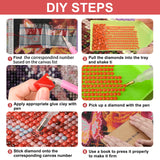 SENQAO Red Truck Diamond Painting Kits for Adults - Full Drill Diamond Dots Paintings for Beginners, Round 5D Paint with Diamonds Pictures Gem Art Painting Kits DIY Adult Crafts Kits 12x16inch SENQAO