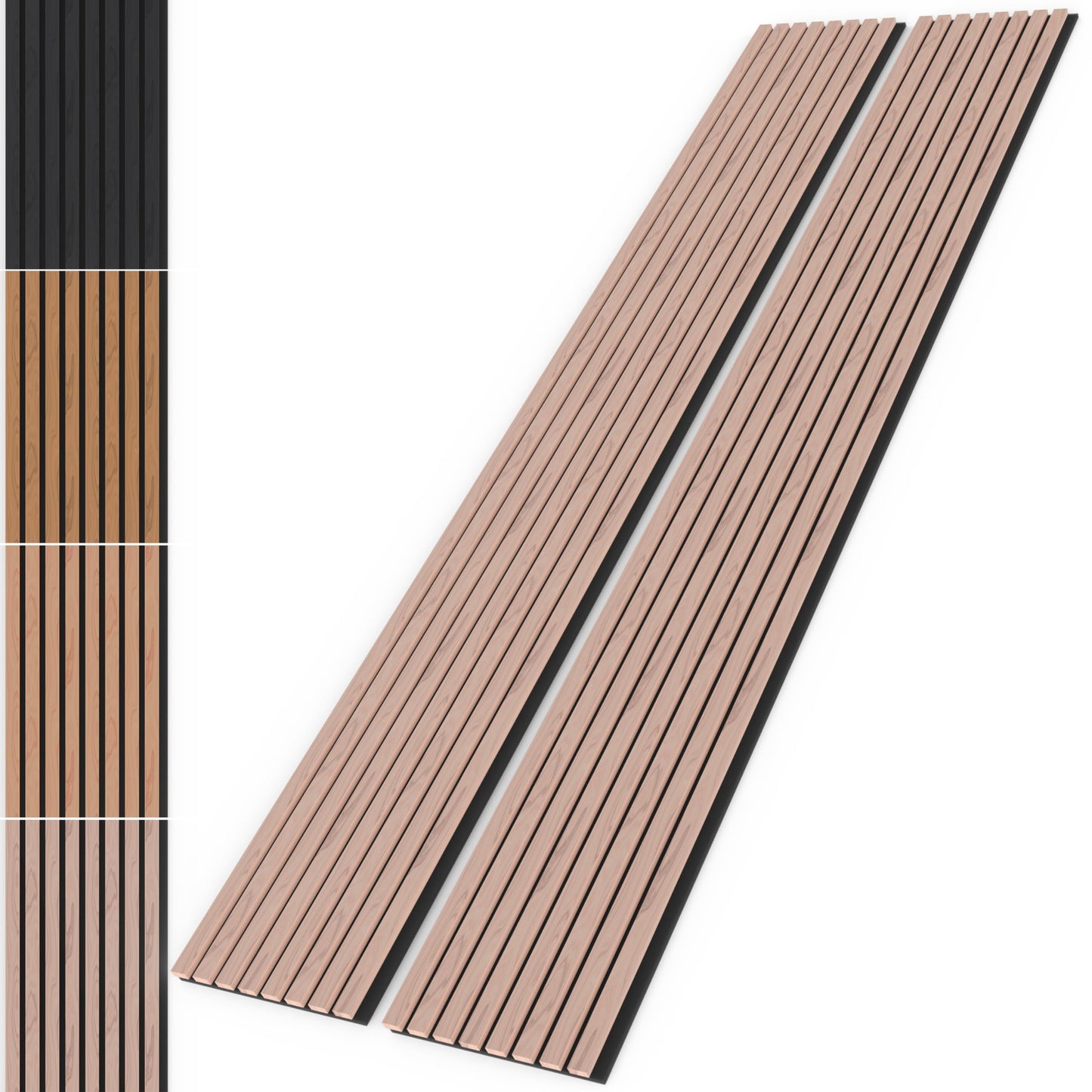 F3C | 2 Packs Acoustic Wood Wall Veneer Slat Panels | 3D Wood Slat Acoustic Panels | Decorative Soundproof Panels | Interior Design for Walls and Ceilings | 94.49’’ x 12.60’’ x 0.78 ‘’ (White - WoodArtSupply