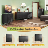 WLIVE 4 Drawer Dresser for Bedroom, Wooden Black Tall Dresser, Modern Dressers with Sturdy Metal Handle, Small Chest of Drawers for Living Room, Hallway WLIVE