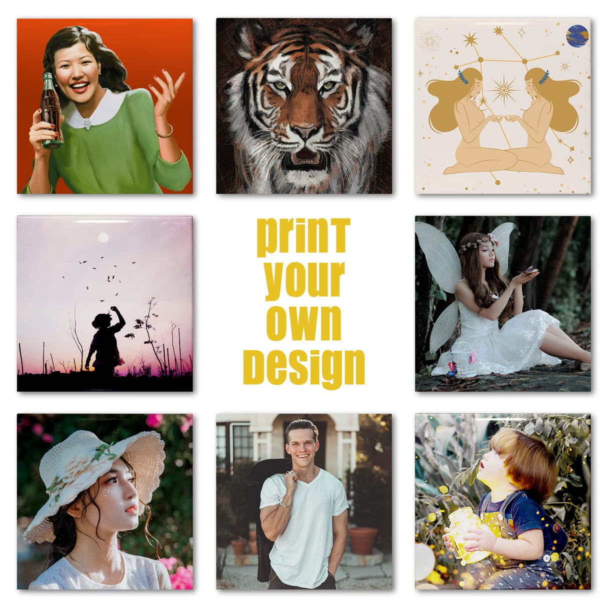 Sumex Sublimation Ceramic Coaster Blanks Tiles for Crafts,6 Pcs Glossy White Ceramic Tile for Heat Press(4×4 inch) Sumex