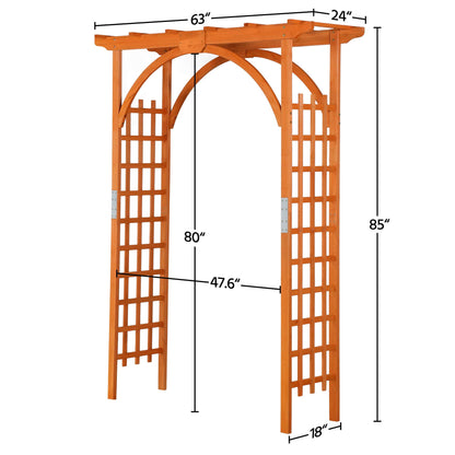 Yaheetech 85in Wooden Garden Trellis Horticulture Garden Arch Arbor for Climbing Planting Plant Stand in Garden Yard Outdoor, Brown