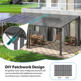 AirWire 10x16 FT Gazebo Pergola Awnings for Patio with Hardtop Gazebos on Clearance Patio Covers for Shade and Rain, Lean to Gazebo Sunroom Patio Canopy Outdoor Pergolas for Patios,Decks,Backyard AirWire
