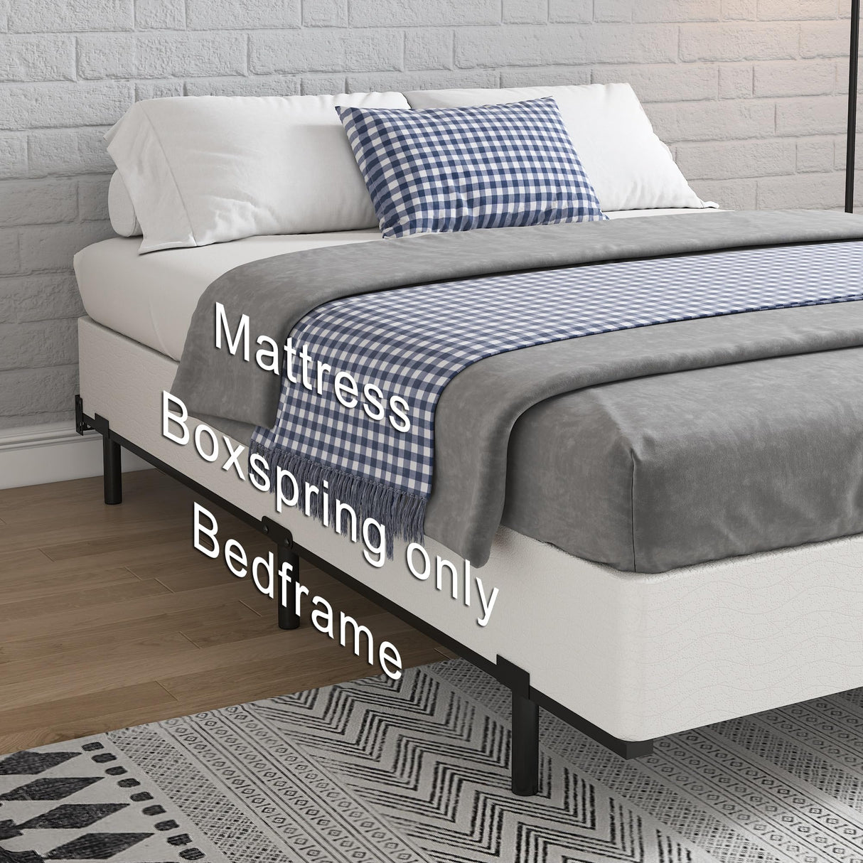 FMDMR Full Size Box Spring with Fabric Cover Set,7 Inch High Profile Full Box Spring with 3000lbs Max Weight Capacity, Durable Mattress Foundation Easy Assembly, Non-Slip, Noise Free FMDMR