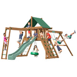 Creative Playthings Northbridge Pack 2 Wooden Swing Set (Made in The USA), includes Climbing Wall for Kids, Playground Swings & Slide, Monkey Bars and Tire Swing, 22x12x11 ft Creative Playthings LTD.