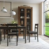 Orweiin 5-Piece Solid Wood Indoor Modern Rectangular Dining Table Set for 4,Table and 4 Chairs Set with Soft Cushions for Kitchen,Bar,Living Room,Breakfast Nook,Black Orweiin