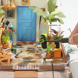 ROBOTIME DIY Dollhouse Wooden Miniature Furniture Kit Mini Green House with LED Best Birthday Gifts ROBOTIME