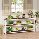 Tribesigns 71" Industrial Console Table, 3 Tiers Sofa Table, Narrow Long Sofa Table with Storage Shelves, Big Rustic Entryway Table, Large Hallway Table, Behind Couch Table with Storage Tribesigns