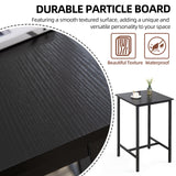 Finnhomy Rustic Black High Top Bar Table – 23.6" Square Cocktail Table for Small Spaces Finnhomy