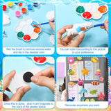 Soulchen 24 Set Ocean Animals Ceramic Painting Kits Sea Animals Ceramic Figurines to Paint with Magnets, Paint Your Own Summer Crafts DIY Unpainted Plaster Figurine Arts with Brushes Palettes Soulchen