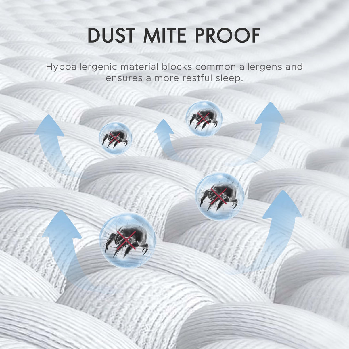 Queen Size Mattress Encasement Deep Pocket, Dustmite Protector, Cover 15-18 Inch, 3M Scotchgard Degrees of Comfort