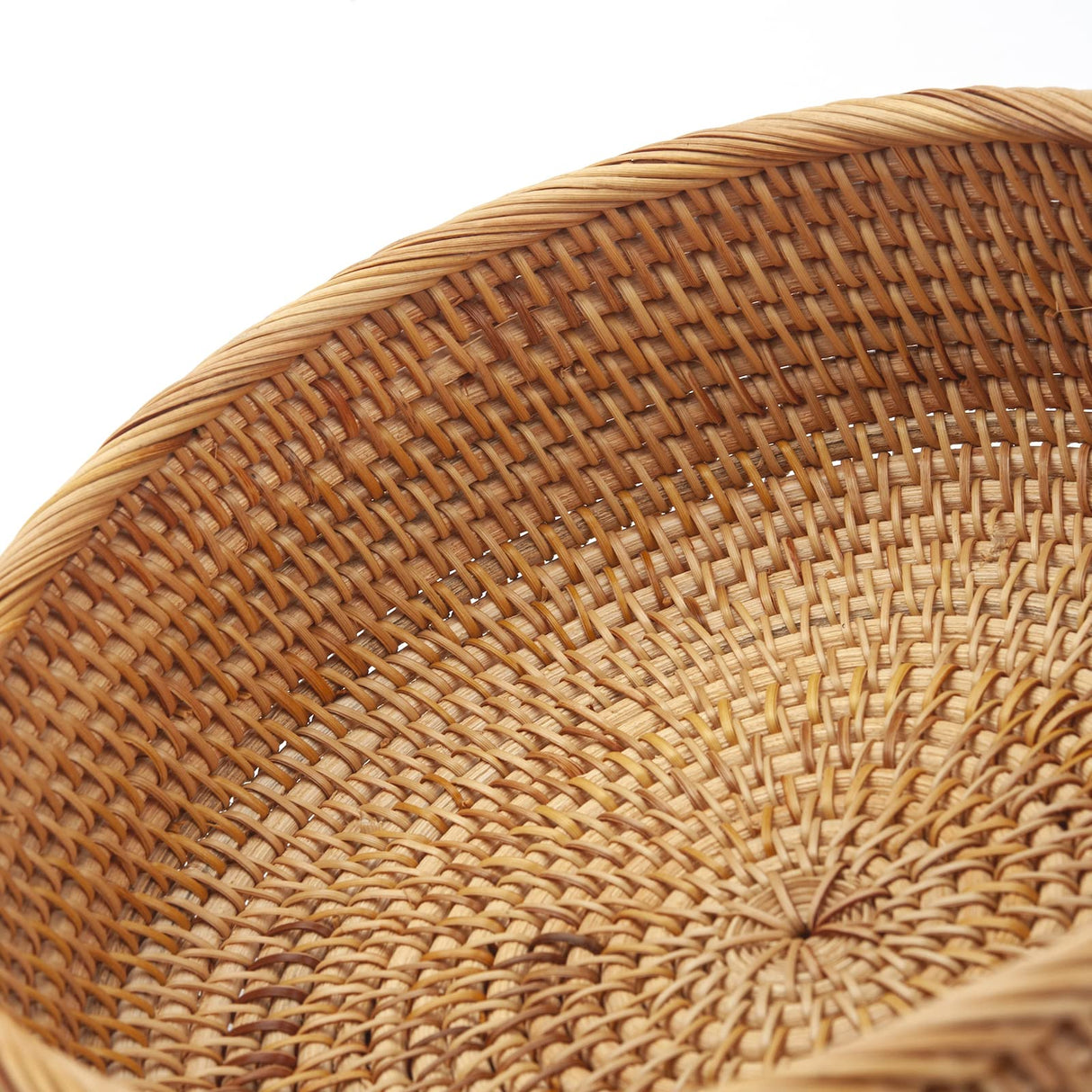 Round Rattan Fruit Baskets Woven Storage Bowls Key Holder Stackable for Shelf Kitchen Tabletop Natural Set of 3 DECRAFTS