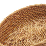 Round Rattan Fruit Baskets Woven Storage Bowls Key Holder Stackable for Shelf Kitchen Tabletop Natural Set of 3 DECRAFTS