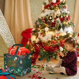 YANGTE 8 Pack Christmas Gift Bags with Handles, Large Non-Woven Tote Bags for Wrapping Xmas Party Favors, 12.8"x9.8"x6.7 YANGTE