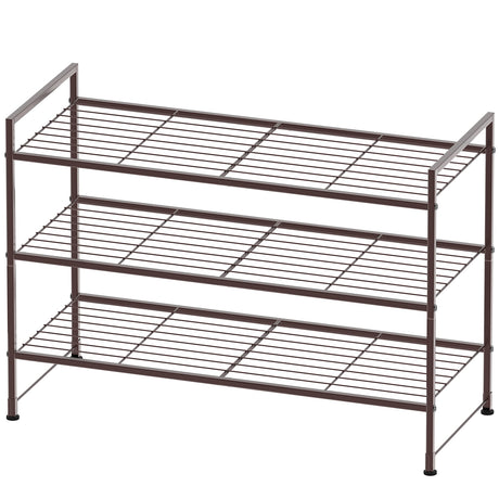 Simple Houseware 3-Tier Stackable Shoes Rack Storage Shelf, Bronze Simple Houseware