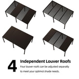 PURPLE LEAF Louvered Pergola 12' × 20' Outdoor Hardtop Gazebo Sun Shade with Adjustable Canopy Patio Aluminum Retractable Roof for Outside Deck Backyard Pavilion PURPLE LEAF