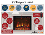 Ameriwood Home Mateo 30 Inch Electric Fireplace with Mantel and Shelf, Replaceable Fireplace Insert Heater, Freestanding, Remote Control, Timer, Realistic Log and Flame Effect, Black Ameriwood Home