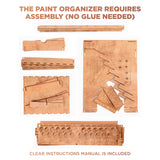 Plydolex Paint Organizer for 105 Paint Bottles and 14 Brushes - Paint Holder with 6 Miniature Stands - Paint and Brush Storage for Miniature Paints Plydolex