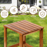 Utoplike Teak Outdoor Side Table for Patio, Pool Coffee Accent Table, Wood End Tables for Garden, Backyard, Bed, Living Room, Couch Utoplike