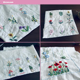 ZQmino 72Pcs Water Soluble Stabilizer for Embroidery Stick and Stitch Embroidery Paper Tear Away Embroidery Stabilizers with Flower Patterns for Embroidery Hand Sewing Love (Flower) ZQmino