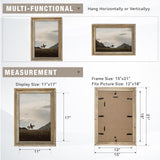 Rustic 12x18 Picture Frame, Reclaimed Barnwood Photo Frame with HD Tempered Glass, Distressed Family Art Gallery Corner, Horizontal and Vertical Wall Mounting Display with Hardware, Set of 1 FLYJOE