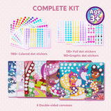 Klever Kits Dot Art Kit for Kids, No Mess Sticker for Toddlers 3-7, Craft Kits, DIY Creative Activity, Travel Toy, Birthday Presents for Boys Girls (Unicorns & Princess) Klever Kits