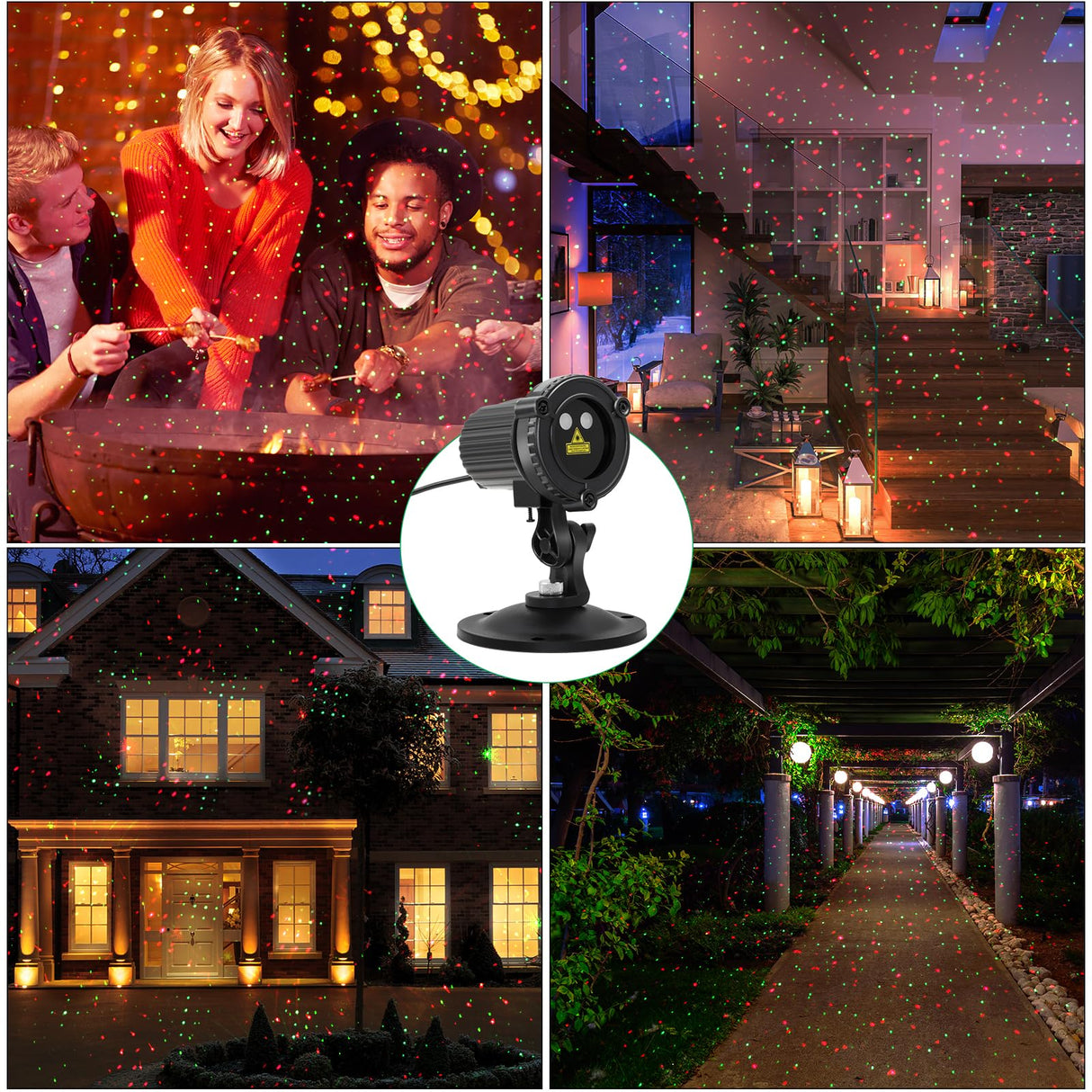 HERHOTER Christmas Laser Lights Outdoor,Red and Green Moving Outdoor Laser Light, Waterproof Garden House Decoration Laser Christmas Lights HERHOTER