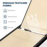 HOMSHADE Outdoor Aluminum Lounge Chair -Set of 2 with 5 Position Adjustable Backrest, Textilene Fabric, Two Wheels, Headrest for Pool, Beach, Beige (No Table) HOMSHADE