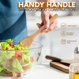 Alpine Cuisine Bamboo Wood Spatula 12-Inch with Wood Handle - Heat-Resistant Head with Curved Front for Scooping & Scraping, Kitchen Spatulas for Cooking, & Baking - Dishwasher-Safe & BPA-Free Alpine Cuisine