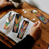 4 Pack Diamond Painting Bookmark Kits of Phoenix, Special Shaped Diamond Art Bookmarks with Pendant, DIY Handmade Crafts Home Office Supplies Reading Bookmark, Perfect Gift for Book Lovers Focart