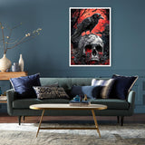 Helloween Crow Diamond Painting Kits for Adults, 5D Skull with Blood Horror Diamond Art Kits for Beginners, DIY Full Drill Diamond Kits Gem Arts Crafts for Home Wall Decor 12 x 16 Inch Mrnsiet