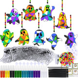 Winlyn 27 Sets Halloween Ghost Suncatchers Ornaments Decorations DIY Window Paint Art Sun Catchers Halloween Craft Kits Painting Kits for Kids Classroom Activities Art Projects Part Favors Winlyn