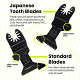 Smithology 20PCS Universal Metal/Wood Oscillating Saw Blades Combo Pack – 4 Bi-Metal Blades, 12 Standard Blades, 4 Japanese Tooth Blades Smithology
