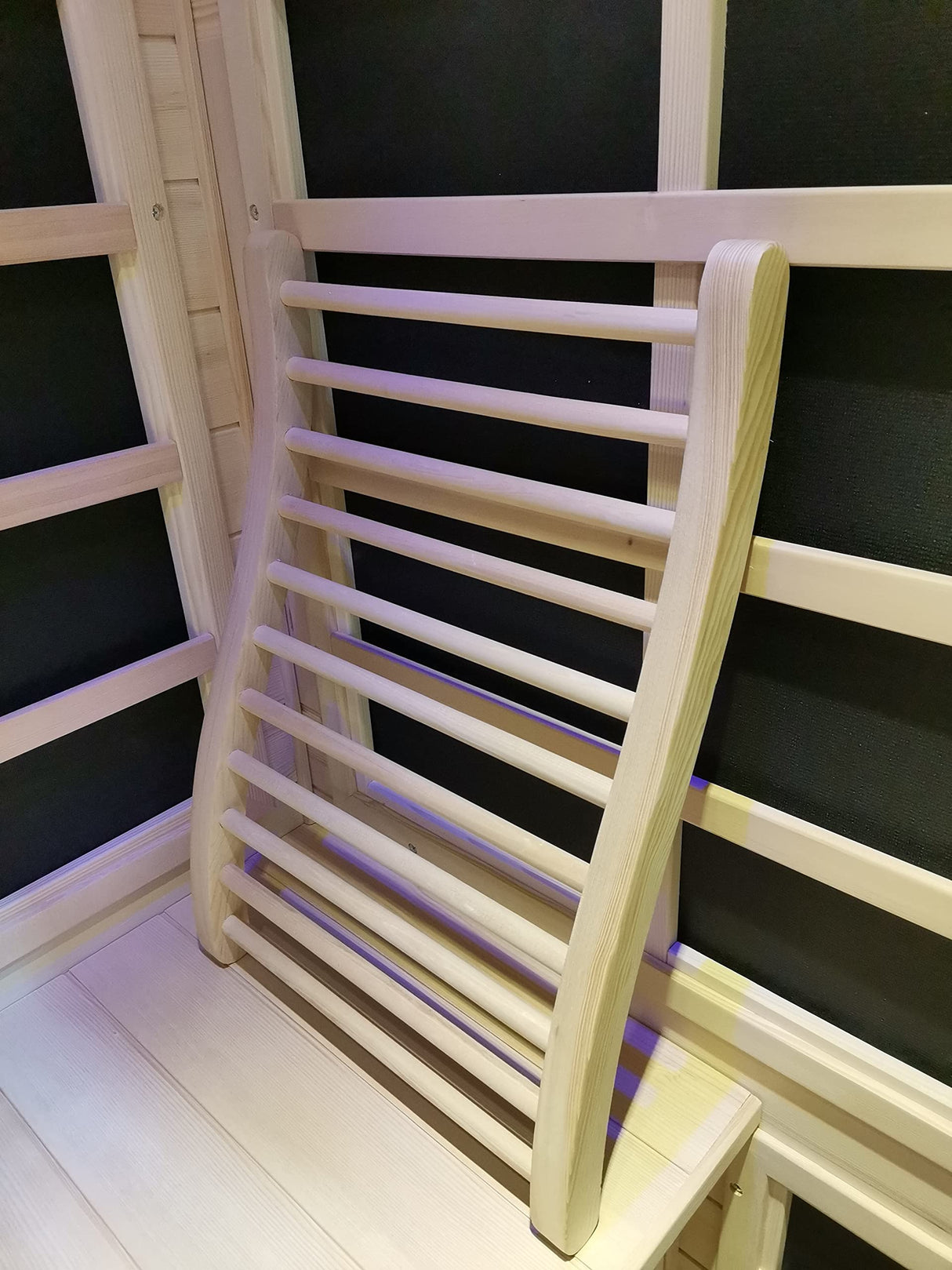 Xmatch Sauna Backrest Infrared Natural Wooden Hemlock, S-Shape Support, 17"(W) x 20.5"(H) Xmatch