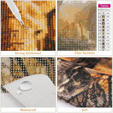 MXJSUA Savannah Lion Home DIY Diamond Painting by Number Kits for Adults, 5D Round Drill Diamond Gem Art Painting Picture Arts Kits Craft for Home Wall Decor 12x16 Inch MXJSUA