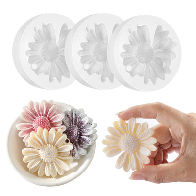 KCKHFA Daisy Flower Silicone Candle Mold, Moldes para Velas for Candles, Handmade Soaps, Bath Bombs, Lotion Bars, Resin Crafts, Concrete Decorations