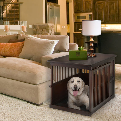 Richell Wooden End Table Crate, Large, Dark Brown Richell