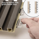 POHARE WPC Slat Wall Panels, 8 Pack Accent Decorative Acoustic Wood Slats for Wall and Ceilings, Acoustic Panels for Interior Wall Modern Décor, Walnut, 95 x 6 in POHARE
