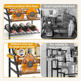 VINAEMO Wine Racks Countertop, 3-Tier Liquor Bottle Display Shelf, Coffee Syrup Organizer, Small Wine Rack, Wine Bottle Holder for Whiskey Bar, Retro Bar Shelves for Home Bar VINAEMO