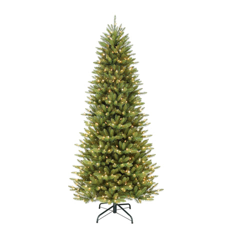 Puleo International 6.5 Foot Pre-Lit Slim Fraser Fir Artificial Christmas Tree with 350 UL Listed Clear Lights, Green Puleo International