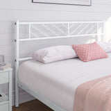 Yaheetech Full Size Platform Bed Frame with Arrow Design Headboard, 13 Inches Metal Mattress Foundation for Storage, No Box Spring Needed, Easy Assembly, Modern, White Yaheetech