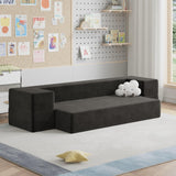 Luoxiao Folding Sofa Bed 2-in-1 Convertible Twin Sleeper Sofa Futon with 2 Pillows - Floor Couch & Bed Mattress for Apartments, College Dorms, Guest Room, Living Room, Dark Grey Luoxiao